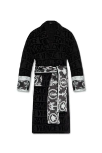Black Baroque Jacquard Luxury Bathrobe