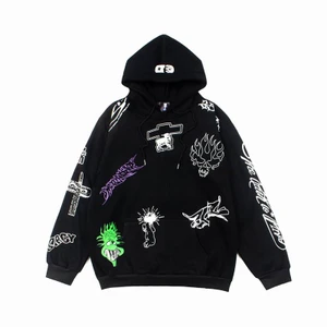 Multi-Graphic Patch Hoodie