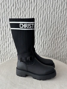 Black Patchwork Boots
