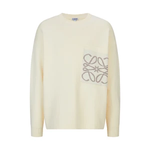 Anagram Pocket Crewneck Knit Sweater