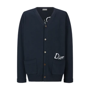 Signature V-Neck Button-Front Knit Cardigan