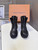Unisex Black Monogram Patchwork Martin Boots