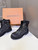 Unisex Black Monogram Patchwork Martin Boots