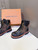 Unisex Brown/Black Monogram Patchwork Martin Boots