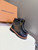Unisex Brown/Black Monogram Patchwork Martin Boots