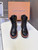 Unisex Black/ Side Brown Panel Monogram Patchwork Martin Boots
