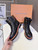 Unisex Black/ Side Brown Panel Monogram Patchwork Martin Boots