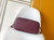 Maroon Monogram Leather Tote Bag