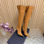 Camel Suede Boots with Gold Caps