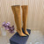 Camel Suede Boots with Gold Caps