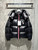 Glossy Black Puffer Jacket with Tricolor Zipper