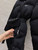Black Quilted Puffer Coat with Belt Bag