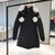 Luxury Black Parka with White Fur Trim