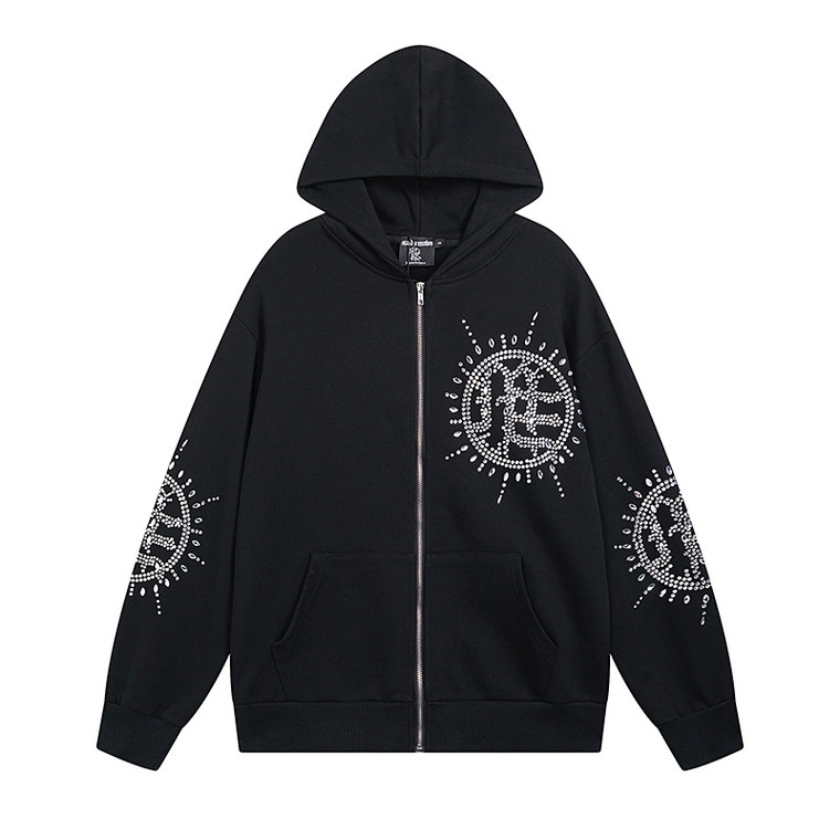 Eclipse Rhinestone Zip-Up Hoodie