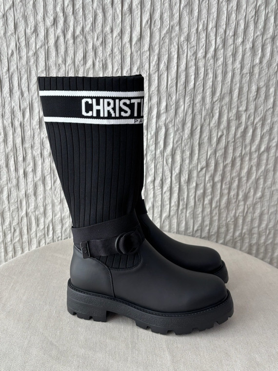 Black Patchwork Boots