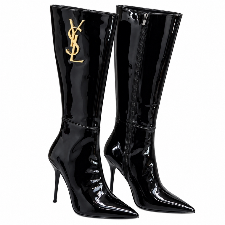Glossy Saint Monogram Hardware Boots