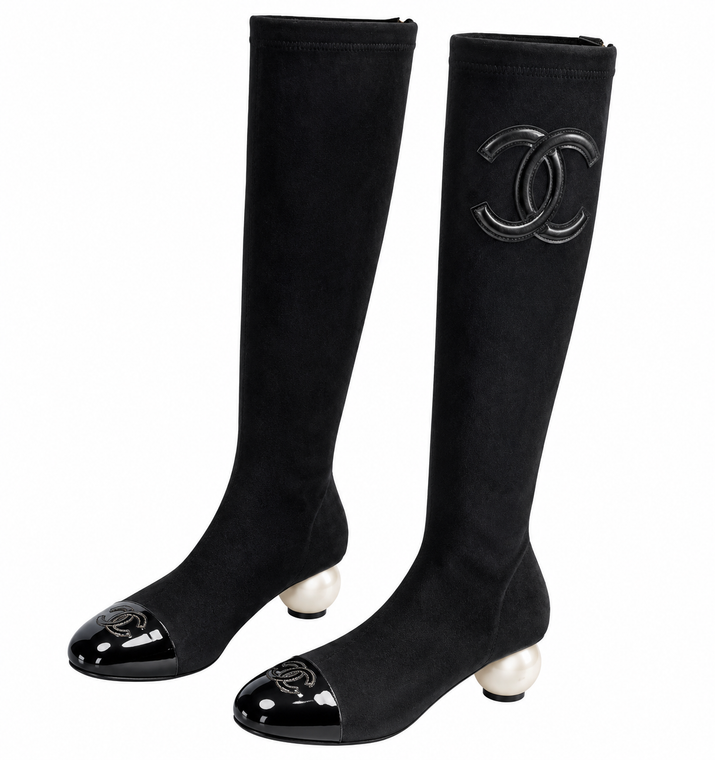 Luxury Black  Knee-High Boots