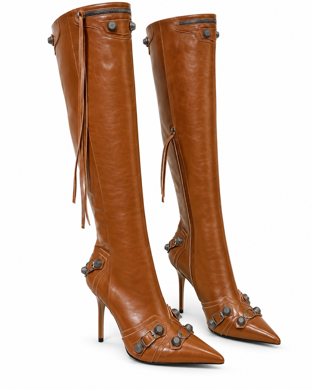 Studded Leather Over-the-Knee Boots