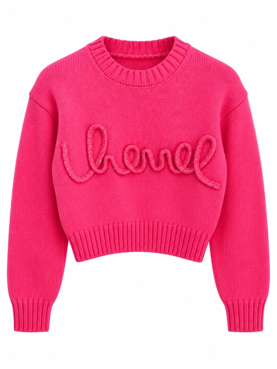 Cursive Knit Sweater