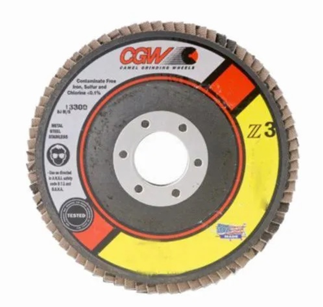 CGW Camel - Flap Discs Z3 XL 4-1/2" x 7/8"  T27  80grit - Qty 10 - 42345