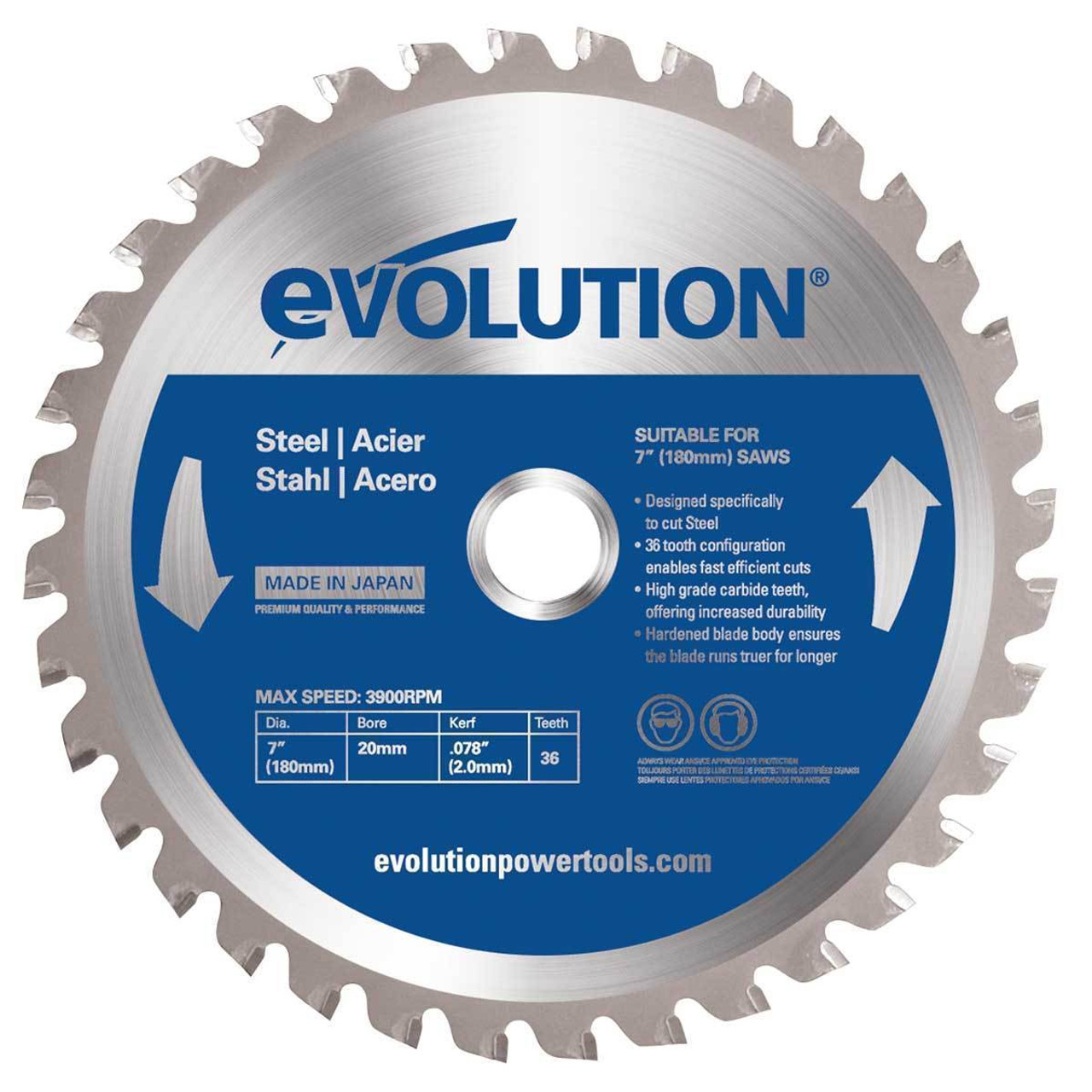 Evolution TCT 7" Steel-cutting saw blade