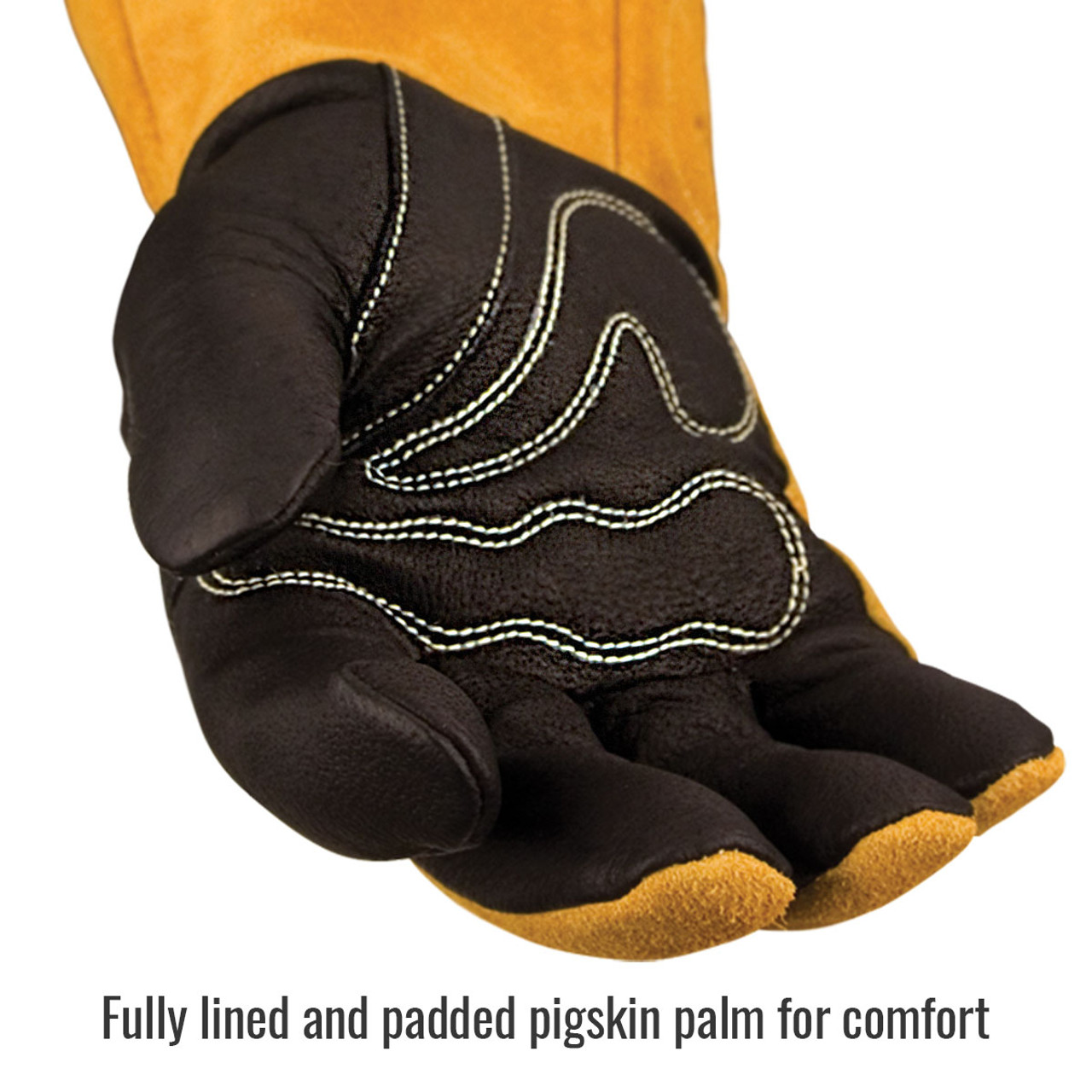 Black Stallion BSX Premium Grain Pigskin Cowhide Back MIG Welding Gloves  BM88