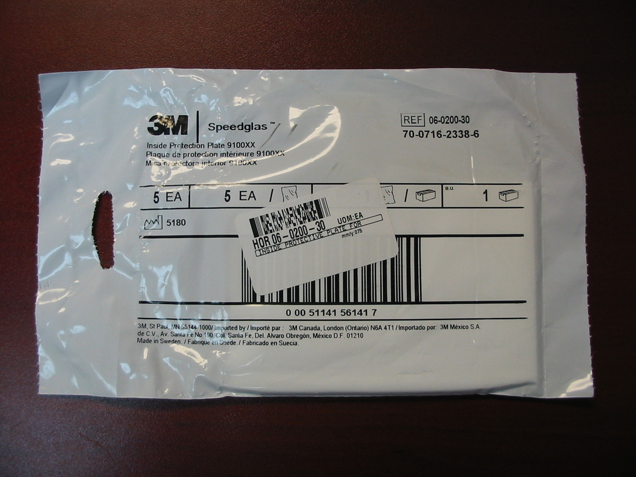 3M SPEEDGLAS 9100XX  INSIDE LENS 06-0200-30 ~ 5PK