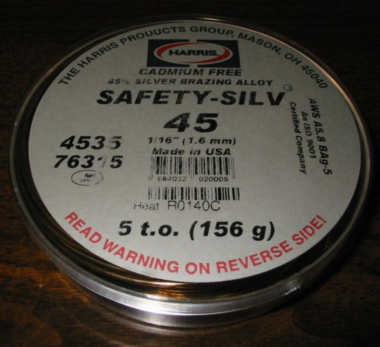HARRIS SAFETY-SILV 45 SILVER BRAZING ALLOY - 5 t.o.