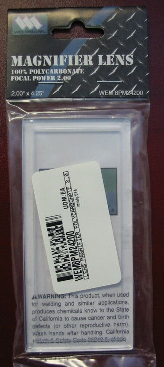 MAGNIFY  2 X 4.25 CHEATER LENS 2.00 DIOPTER PLASTIC