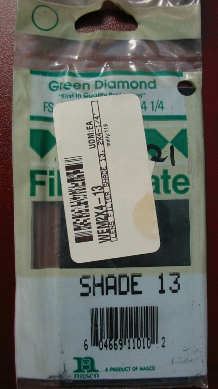 SHADE 13  -  2" x 4-1/4" Glass Welding Helmet Filter Lens