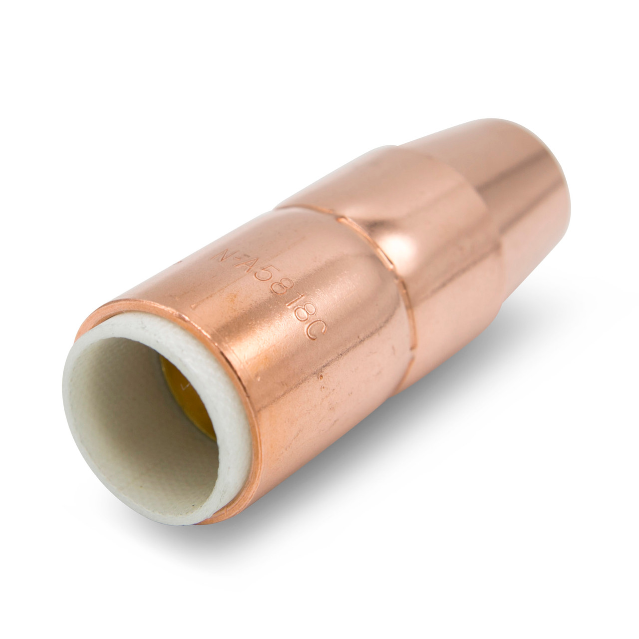 Miller N-A5818CM AccuLock™ S Large Thread-On Nozzle, 5/8" Orifice, 1/8" Tip Recess, Copper (Miller blister pack, 1 per pkg)