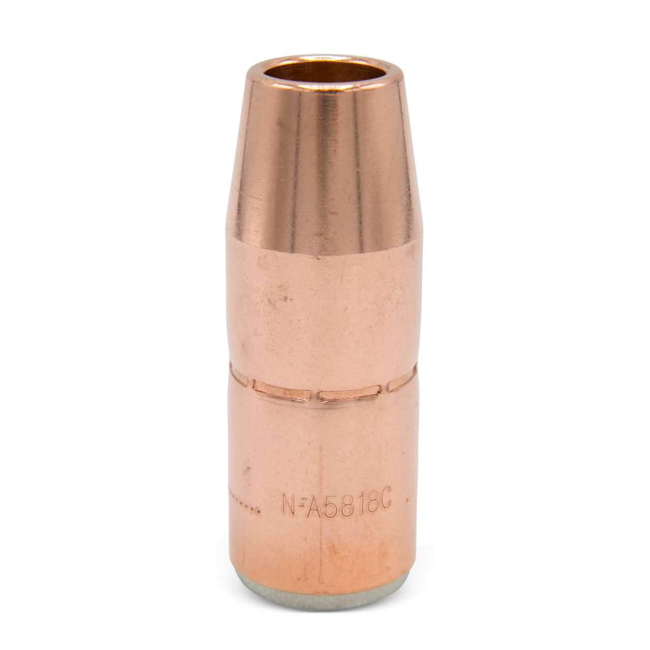 Miller N-A5818CM AccuLock™ S Large Thread-On Nozzle, 5/8" Orifice, 1/8" Tip Recess, Copper (Miller blister pack, 1 per pkg)