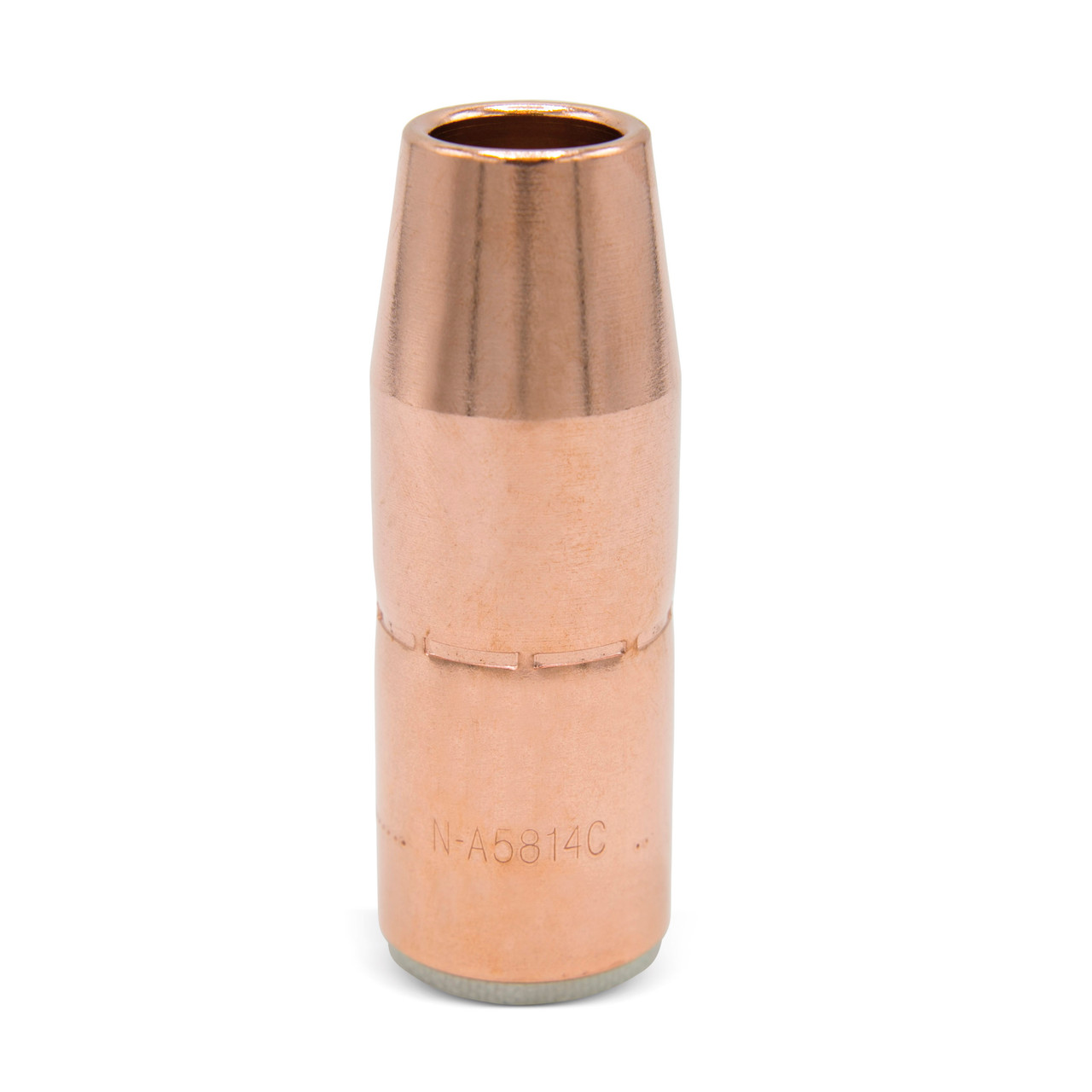 Miller N-A5814CM AccuLock™ S Large Thread-On Nozzle, 5/8" Orifice, 1/4" Tip Recess, Copper (Miller blister pack, 1 per pkg)