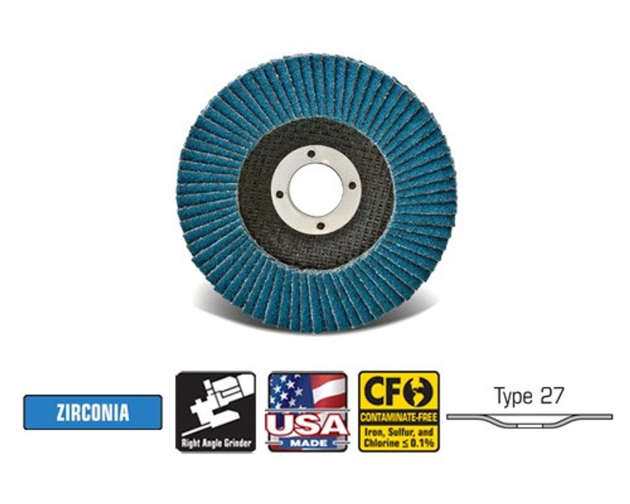 CGW Camel - Flap Discs Z-Poly Economy  4-1/2" x 7/8"  60-grit - Qty 10 - 41704