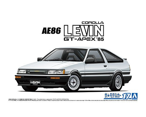 Aoshima 1/24 Model Car #17 Toyota AE86 Corolla Levin GT-Apex '85