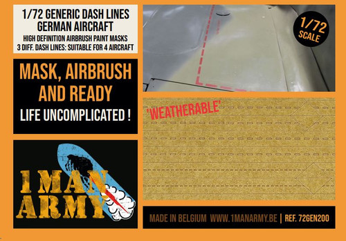 1ManArmy 1/72 Generic Dash Lines for German Aircraft Airbrush Paint Masks