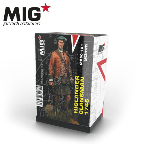 MIG 90mm Productions Highlander Clansman 1746 Resin Figure MIG 90mm Productions Highlander Clansman 1746 Resin Figure