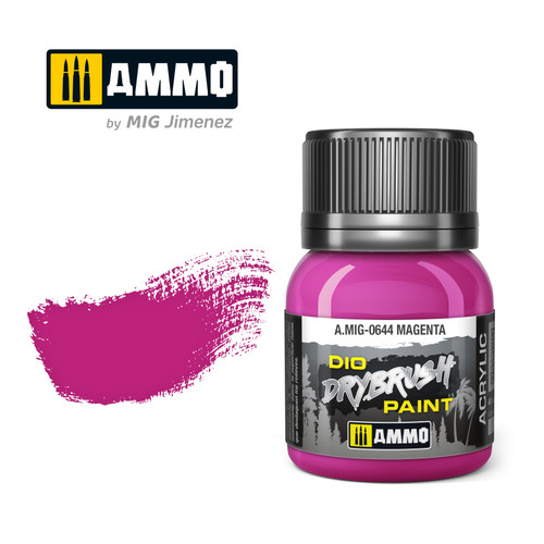 Ammo Mig Dio Drybrush Acrylic Paint 40ml - Magenta Ammo Mig Dio Drybrush Acrylic Paint 40ml - Magenta