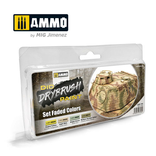 Ammo Mig Dio Drybrush Acrylic Paint Set - Faded Colors Set Ammo Mig Dio Drybrush Acrylic Paint Set - Faded Colors Set