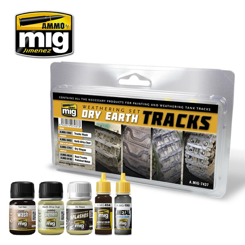 Ammo Mig Dry Earth Tracks Weathering Set Ammo Mig Dry Earth Tracks Weathering Set