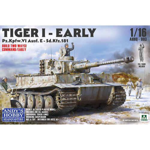Andy's Hobby Headquarters x Takom 1/16 Scale Tiger I Early Production with Full Figure Reissue Model Kit