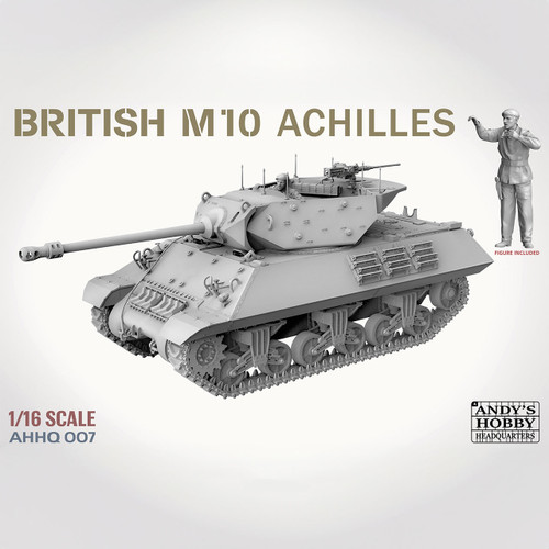 Andy's Hobby Headquarters x Takom 1/16 Scale British Achilles M10 IIc Tank Destroyer with Full Body Figure Model Kit