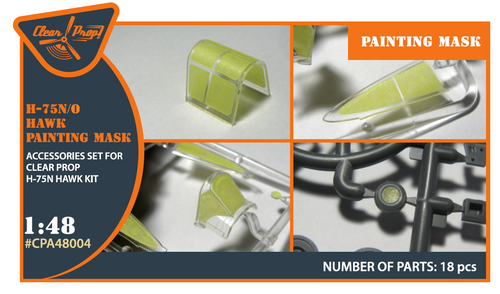 Clear Prop 1/48 Hawk H-75 N/O for CP kit painting mask 'yellow kabuki paper'
