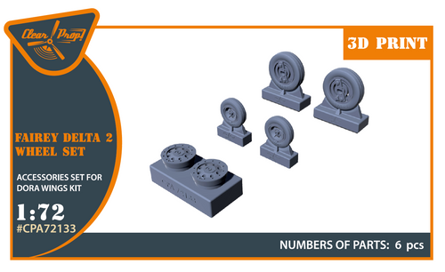 Clear Prop 1/72 Fairey Delta 2 wheel set for Dora Wings kit Clear Prop 1/72 Fairey Delta 2 wheel set for Dora Wings kit