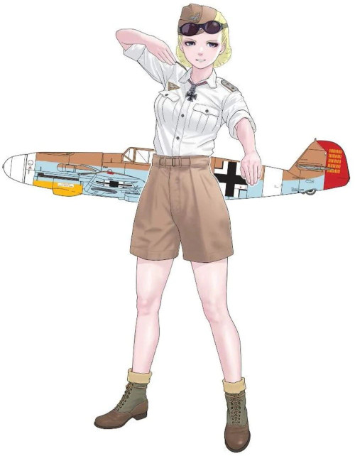 FineMolds 1/35 Rosa w/ 1:72 BF109 F-4 trop Figure Kit