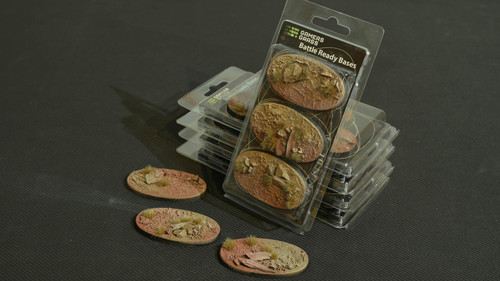 Gamers Grass Battle Ready Bases - Badlands - Oval 75mm (x3)