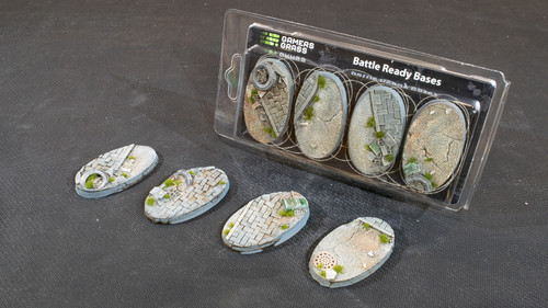 Gamers Grass Battle Ready Bases - Urban Warfare - Oval 60mm (x4) Gamers Grass Battle Ready Bases - Urban Warfare - Oval 60mm (x4)