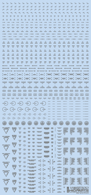 HiQ Parts 1/100 RB02 Caution Decal Gray (1pc)