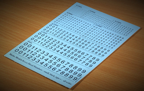Matho Decal Numbers - small, black, type 1