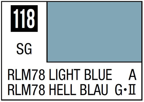 Mr Hobby Mr. Color 118 - RLM78 Light Blue (Semi-Gloss/Aircraft) - 10ml